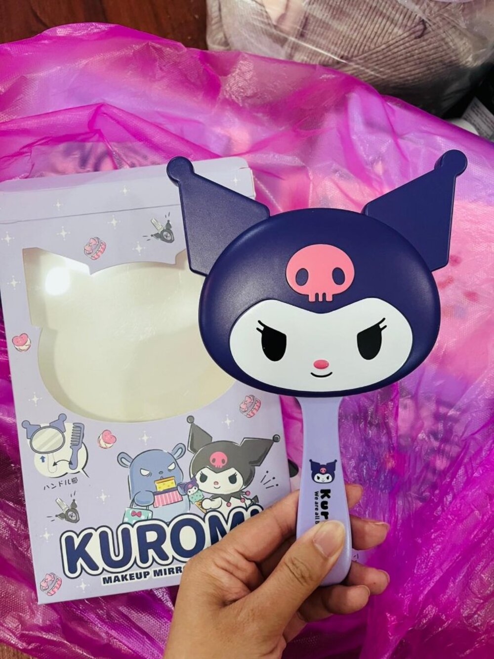 Sanrio Kuromi handheld mirror & combo 2 in 1